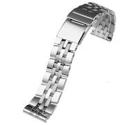 ROUREOX Métal Bande Montre Remplacement, Extrémité Droite, 316L Acier Inoxydable Déploiement pour Breitling Avenger/Superocean/Navitimer-Argent 20MM