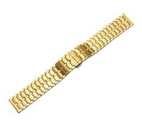 ROUREOX Métal Bande Montre Remplacement, Extrémité Droite, 316L Acier Inoxydable Déploiement pour Tissot/Longines/Omega/Casio/Fiyta-Or 22MM