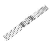 ROUREOX Métal Bande Montre Remplacement, Extrémité Droite, 316L Acier Inoxydable Déploiement pour Tissot/Longines/Omega/Casio/Fiyta-Argent 20MM