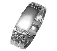 ROUREOX Métal Bracelet de Montre Arc Interface Bracelet, Acier Brossé Déploiement Bracelet de Montre pour Omega Speedmaster-Argent 9 Perles 20MM