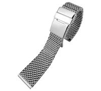 ROUREOX Métal Bracelet de Montre Remplacement, Extrémité Droite Bracelet pour Breitling Avenger/Navitimer-Argent 24MM