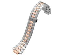 ROUREOX Métal Bracelet Montre Reemplacé Extrémité Convexe, 316L Acier Inoxydable Bracelet Montre, Accessoires de Réparation pour Patek Philippe Nautilus 5711/5712/1A-010-Argent Or Rose 25 * 13MM