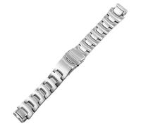 ROUREOX Métal Bracelet Montre Remplacement, Extrémité Convexe, Hommes Acier Inoxydable Bracelet pour CASIO Pro Trek PRW-3000/PRW-3100Y/PRW-6000/PRW-6100/PRG-300-Argent 16MM