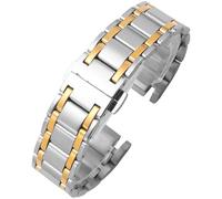 ROUREOX Métal Solide Bracelet Montre Remplacement, Acier Inoxydable Déploiement pour Rossini Heritage 5565T01A/5566T01A/5567T01A/5568T01A-Argent Or 20MM