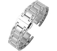 ROUREOX Métal Solide Bracelet Montre Remplacement, Acier Inoxydable Déploiement pour Rossini Heritage 5565T01A/5566T01A/5567T01A/5568T01A-Argent 16MM