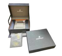 ROUREOX Moderne Mat Noir Boîte Montre Ouverture Façade Rabattable Design Gris Microfibre Doublure Rangement Coffret Compact Organisateur pour Audemars Piguet