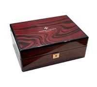 ROUREOX Organisateur Montre Grain Bois Rectangulaire Finition Haute Brillance Emplacement Unique Serrure 22cm pour VC Traditionnelle