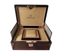ROUREOX Robuste Unique Montre Présentation Coffret Rectangulaire Bois Boîte Rose Or Accents Protection Organisateur Grand Format pour Omega Constellation