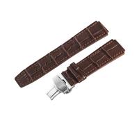 ROUREOX Sangle de Montre Cuir 23mm Grain Alligator Bande de Remplacement avec Fermoir Papillon Déployant pour FIYTA Interstellar Series-Noir + Argent