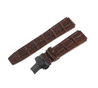 ROUREOX Sangle de Montre Cuir 23mm Grain Alligator Bande de Remplacement avec Fermoir Papillon Déployant pour FIYTA Interstellar Series-Noir + Noir