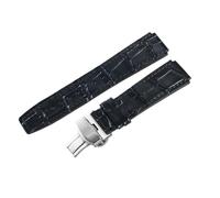 ROUREOX Sangle de Montre Cuir 23mm Grain Alligator Bande de Remplacement avec Fermoir Papillon Déployant pour FIYTA Interstellar Series-Marron + Argent