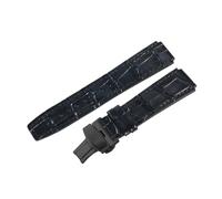 ROUREOX Sangle de Montre Cuir 23mm Grain Alligator Bande de Remplacement avec Fermoir Papillon Déployant pour FIYTA Interstellar Series-Marron + Noir