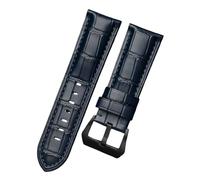 ROUREOX Sangle de Montre Vintage en Cuir Vieilli 22mm, Bracelet de Remplacement avec Boucle Robuste pour Panerai Radiomir & Luminor Series-Bleu Bleu+Noir 22mm