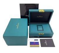 ROUREOX Set Boîte Display Montre Vert Foncé Compartiment Unique Étui Rangement Laque Bois Cierre Métal Coussin Set pour Vacheron Constantin