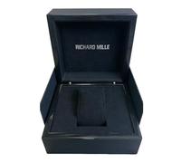 ROUREOX Set Boîte Montre Noire Haute Brillance Carrée Emplacement Unique Étui Sac Cadeau Manuel pour Richard Mille