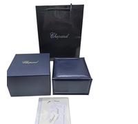 ROUREOX Set Emballage Montre Bleu Profond Boîte Exposition Unique Intérieur Rembourré Sac Transport Livret pour Chopard