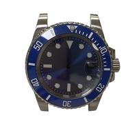 ROUREOX Style Destro GMT Boîtier Montre 40mm Couronne Gauche Verre Saphir Loupe Date Mouvement Automatique 8215 3804 pour Rolex Submariner-3 40MM