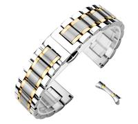 ROUREOX Universal Bracelet Montre Métallique, Extrémité Courbe et Droite, Unisex Acier Inoxydable Bracelet Remplacement pour Longines Master Collection-Argent Or 22MM