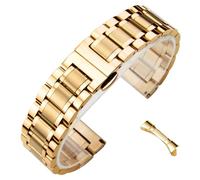 ROUREOX Universal Bracelet Montre Métallique, Extrémité Courbe et Droite, Unisex Acier Inoxydable Bracelet Remplacement pour Longines Master Collection-Or 18MM