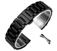 ROUREOX Universal Bracelet Montre Métallique, Extrémité Courbe et Droite, Unisex Acier Inoxydable Bracelet Remplacement pour Longines Master Collection-Noir 20MM