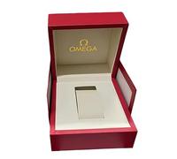 ROUREOX Universelle Montre Présentation Boîte Rouge Faux Cuir Extérieur Crème Intérieur Coussin Rangement Organisateur Coffret pour Omega