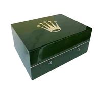 ROUREOX Verte Bois Boîte Montre Unique Emplacement Vitrine Rangement Organisateur Laque Piano Finition Beige Intérieur Coffret Montre pour Rolex Day-Date/President Box