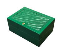 ROUREOX Verte Étui Rangement Montre Présentoir Structure Bois Texture Cuir Doublure Accessoire pour Rolex Cosmograph Daytona