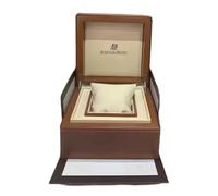 ROUREOX Vintage Style Montre Présentation Boîte Unique Grille Marron Cousu Extérieur Protection Support Accessoires Organisateur Ensemble pour AP