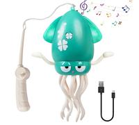 ROUSKY Jouets Pieuvre Dansante Magique, Capteur Automatique d'Évitement d'Obstacles, Lumière LED, Chargement USB. Disponible en Rose, Jaune, Vert (Vert)