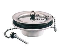 Rousseau - Bonde à Bouchon pour Évier Grès Percé - sans Trop-Plein - Diamètre 60 mm - Cuvette INOX 85 mm - Certifiée NF - Chromé