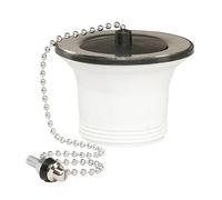 Rousseau - Bonde à Bouchon pour Évier INOX Percé - sans Trop-Plein - Diamètre 50 mm - Cuvette INOX 70 mm - Chromé