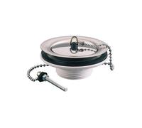 Rousseau - Bonde à Bouchon pour Évier Grès Percé - sans Trop-Plein - Diamètre 60 mm - Cuvette INOX 85 mm - Certifiée NF - Chromé