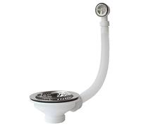 Rousseau - Bonde à Panier pour Évier - avec Trop-Plein Percé - INOX - Diamètre 90 mm - Chromé