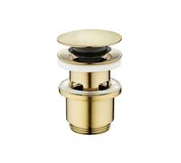 Edouard Rousseau Bonde de Lavabo Clic-Clac, diam. 63 mm, certifié NF, avec Trop Plein, Standard, Finition Laiton Brossé