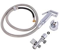 Rousseau Kit Douchette WC, Kit Hygiène complet pour WC en ABS avec Douchette, Support et Robinet 3 voies, Chromé