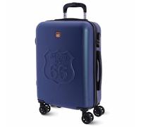 Route 66 Chariot à Bagages à Main 55 x 40 x 20 - Valise Cabine Rigide avec Roues 360 °, Serrure à Combinaison, légère et résistante pour Les Voyages et Chaque Compagnie aérienne, Bleu, Classic