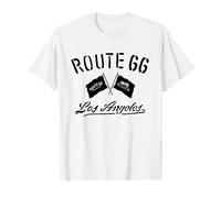 Route 66 Drapeaux moto Los Angeles T-Shirt