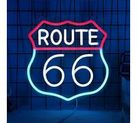 ROUTE 66 LED Signal au néon pour décor mural USB Lumière réglable Salon Bars Barbiers Pub Fête de mariage Salon Club Réunions Salle de jeu Homme Grotte Halloween Noël Anniversaire Art Décor mural