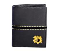 Route 66 - Portefeuille Homme Cuir (Protection RFID) - Portefeuille Homme Slim - Porte-Cartes de crédit Homme - Porte-Cartes - Porte-Cartes - Porte-Cartes pour Homme de Poche - Wallet, Bleu Marine,
