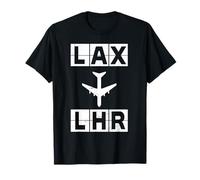 Route d'avion LAX à LHR Los Angeles Londres T-Shirt