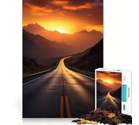 Route du Lever du Soleil dans Les Montagnes, Puzzle de 1000 pièces pour Adolescents, Jeu Intelligent pour Passer du Temps Ensemble, Assemblage d'image, œuvre d'art 38x26cm