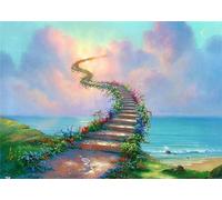 Route du paradis Diamond Painting 5D Adultes Diamant Painting Kit Complet DIY Peinture Diamant Broderie Kit Point de Croix Arts Craft Painting Diamant pour Murale Décoration Noël Cadeau 25x35cm I-9985