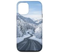 Route Montagne Enneigée Hiver Vue Paysage Scénique Coque pour iPhone 12/12 Pro