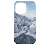 Route Montagne Enneigée Hiver Vue Paysage Scénique Coque pour iPhone 13 Pro