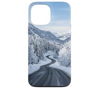 Route Montagne Enneigée Hiver Vue Paysage Scénique Coque pour iPhone 13 Pro Max