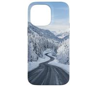 Route Montagne Enneigée Hiver Vue Paysage Scénique Coque pour iPhone 14 Pro Max