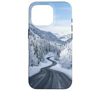 Route Montagne Enneigée Hiver Vue Paysage Scénique Coque pour iPhone 16 Pro
