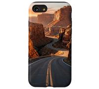 Route panoramique des falaises du désert au Lever du Soleil de Canyon Road Coque pour iPhone SE (2020) / 7/8