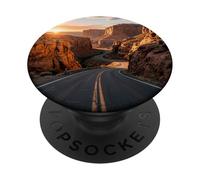 Route panoramique des falaises du désert au Lever du Soleil de Canyon Road PopSockets PopGrip Adhésif