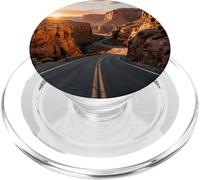 Route panoramique des falaises du désert au Lever du Soleil de Canyon Road PopSockets PopGrip pour MagSafe